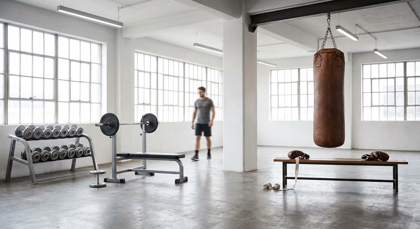 Group of boxers training together in a class