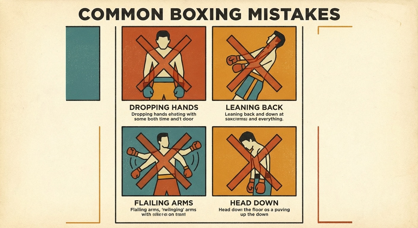 Common boxing mistakes to avoid in mid-century modern illustration style