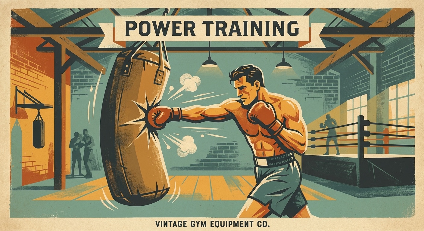 Boxer hitting heavy bag with full body power