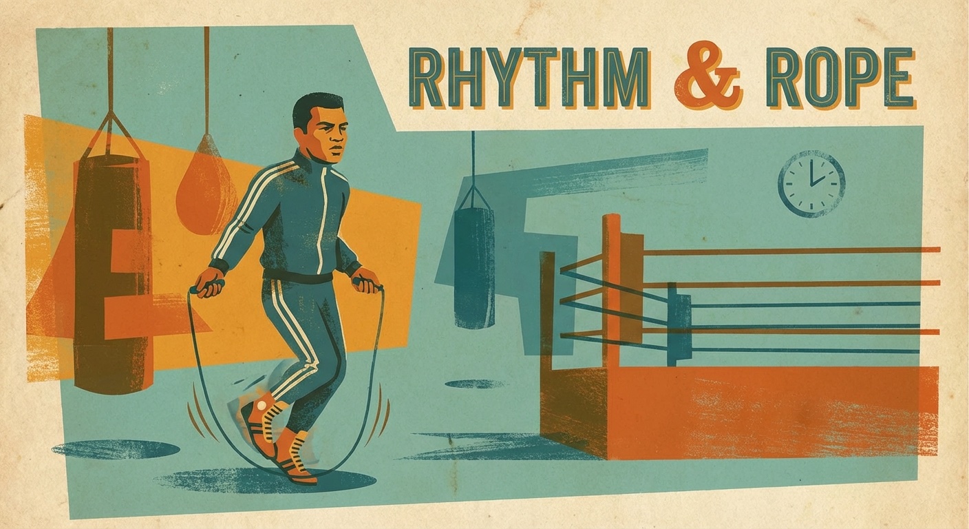 Boxer skipping rope in a gym