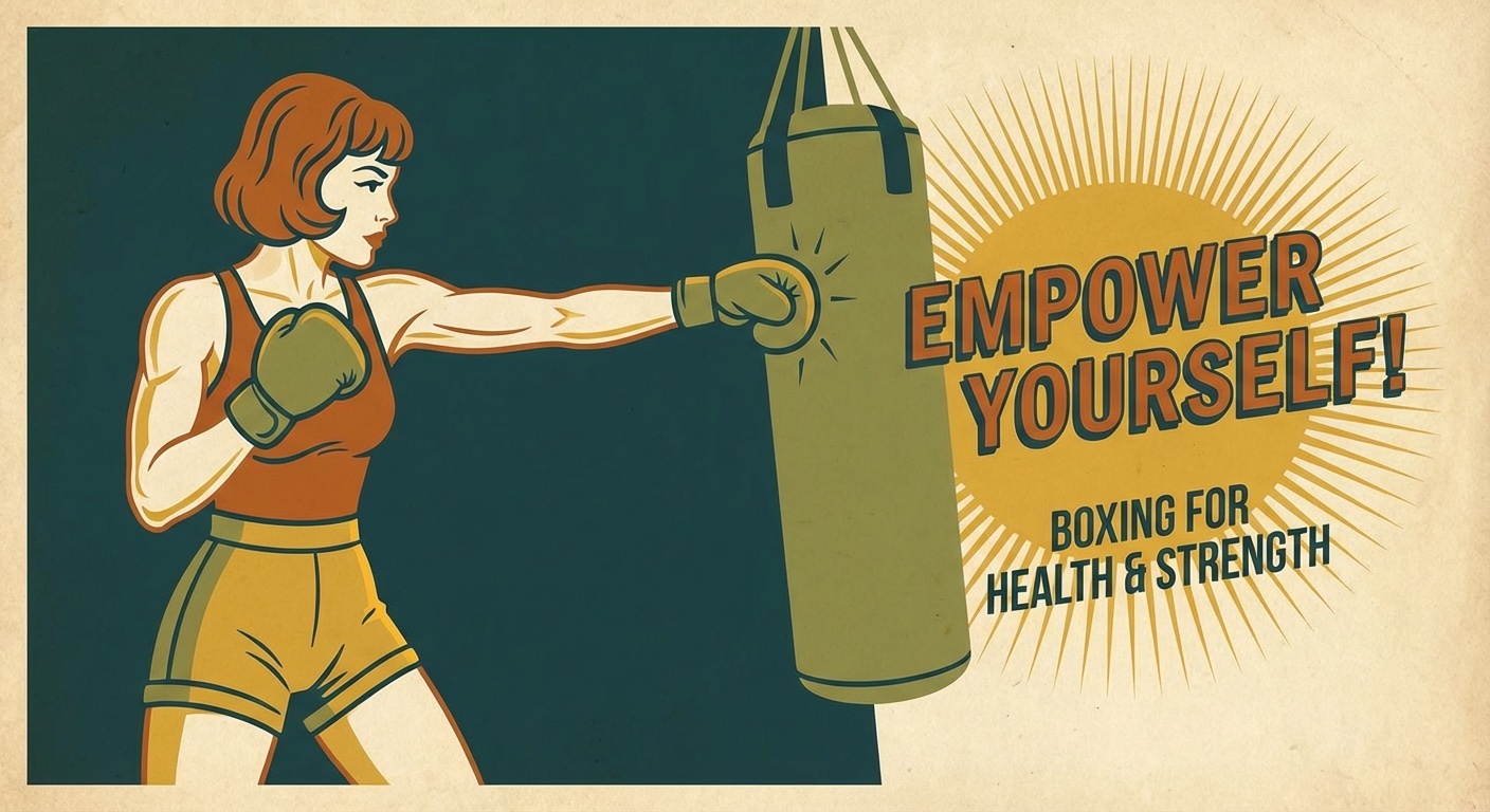 Woman boxing workout showing healthy fit physique from cardio training